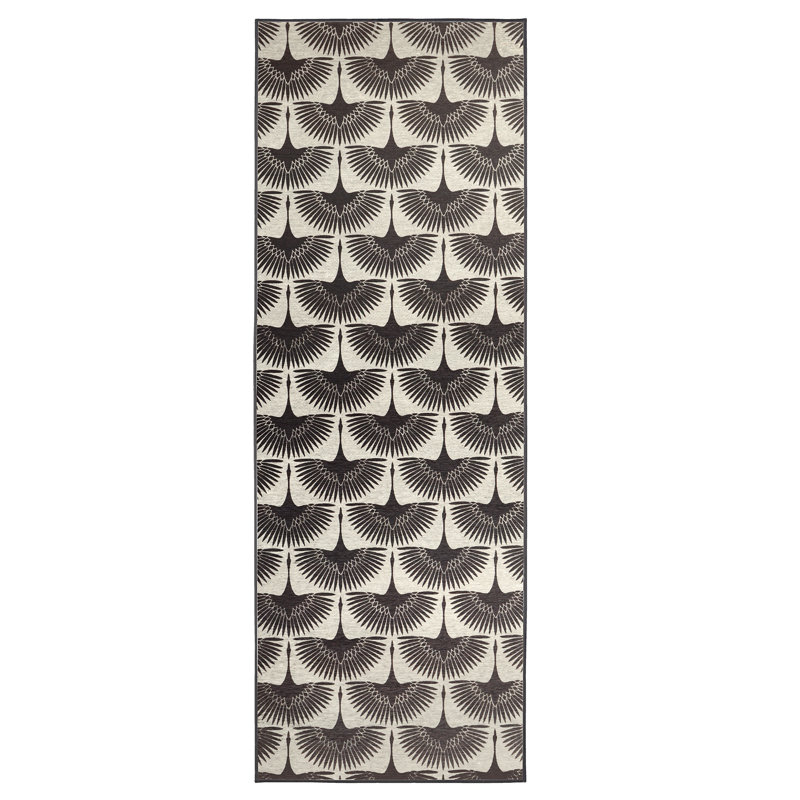 Tapis lavable à imprimé animal Flock Kettle, Tapis de couloir 2 pi 6 po x 7 pi