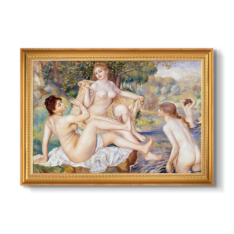 Les grands baigneurs (Les Grandes Baigneuses), 1884-1887 - Pierre-Auguste Renoir - Toile encadrée sur mesure, Framed Canvas