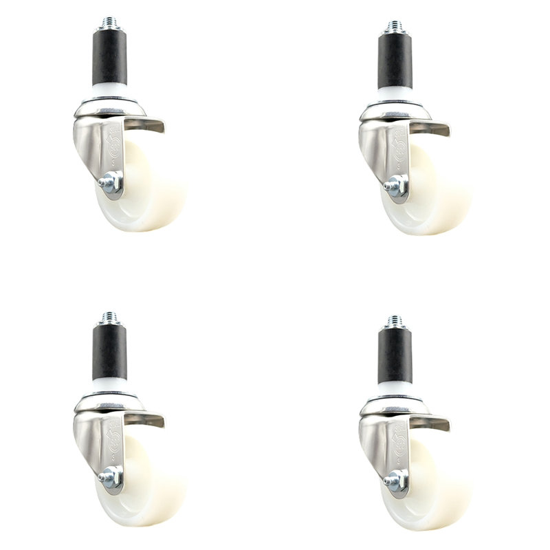 Ensemble de roulettes extensibles pivotantes en nylon, H 3 po x l 3 po