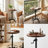 Anayia Pine Round Solid Wood Top Metal Base Dining Table