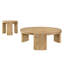 Table basse ronde de 40 pouces au fini bois de grève, polyvalente pour les intérieurs modernes et transitionnels, assortie à la table de bout, placage de chêne sur bois d'hévéa