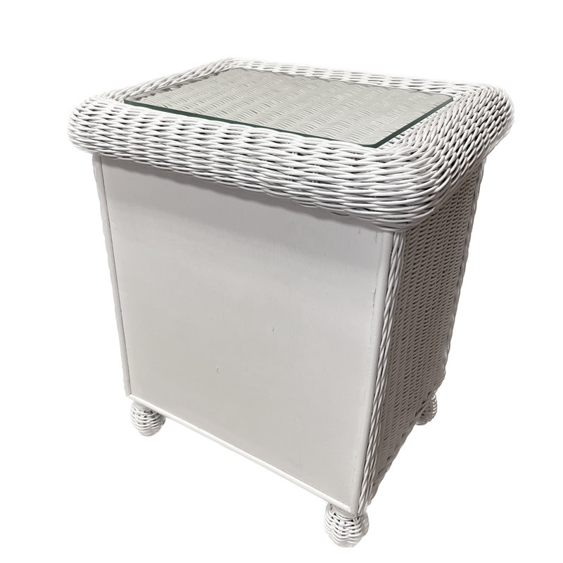 Table de chevet 2 tiroirs Watkins, Blanc