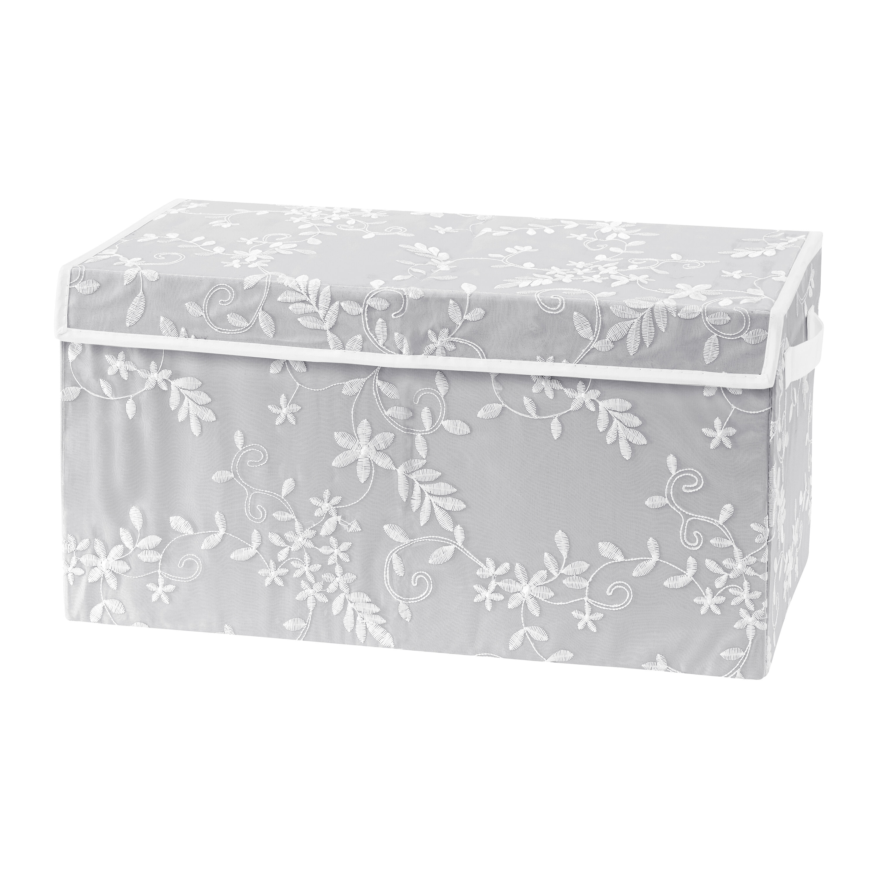 Sweet Jojo Designs Boho Fringe White and Grey Collection Fabric Toy Bin Storage