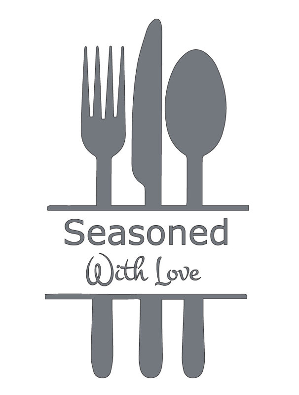 Décalcomanie murale cuisine avec amour, H 48 po x l 27 po x P 0,01 po, Céladon