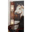 Lampe sur pied en bois de bambou brun Belltown avec abat-jour crème