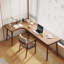 Bureau d'écriture en bois massif en L de couleur châtaignier clair-80621475-80621487
