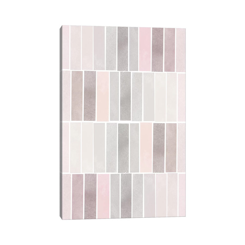 Blush Tone Watercolor Rectangles 1 Piece Wrapped Canvas Wall Art, 30.48 cm H x 45.72 cm W