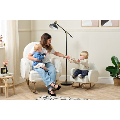 Micah Mini Me Children's Rocking Chair Boucle Blush