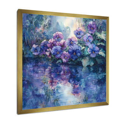 «Pansy Flowers Reflections By The Lake I - Pansies», art mural