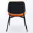 Of 2 Mid Century Modern Dining Chairs, Orange Pu Fabric, Walnut , Metal Legs, Ergonomic & Fashionable For Kitchen Office Style Leather, Back, Design With Adjustable Back Custom Fit