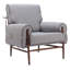 34" Grey And Brown Upholstered Arm Chair