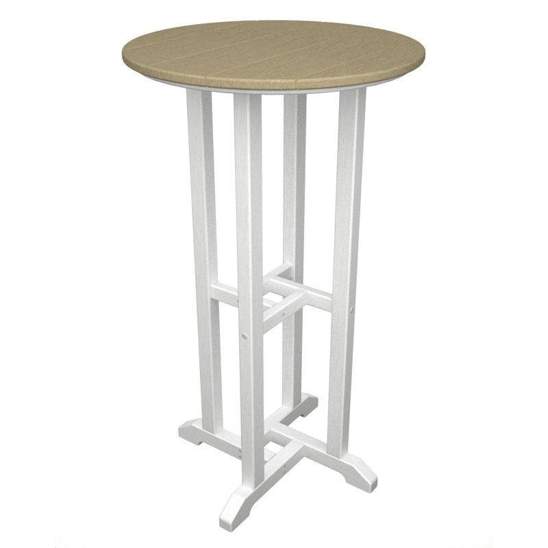 Table de salle à manger POLYWOOD Tables, H 42 po x l 24 po x L 24 po, White & Sand