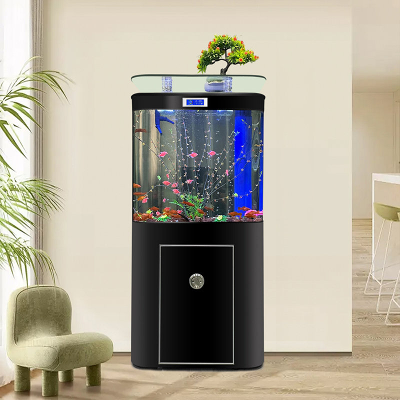Réservoir d'aquariums carrés avec filtre supérieur, 26.42 Gallon (59.06"H x 39.37"W x 15.75"D), Black