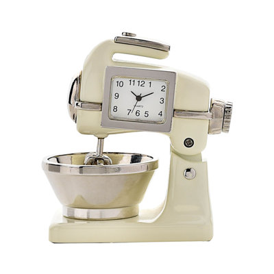 Burtt Analogue Metal Quartz Movement / Crystal Tabletop Clock in Beige/White/Black