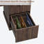 Bureau de direction 60 po moderne, bois cannelé avec tiroirs et prise de courant, poste de travail d'ordinateur brun noyer noir-130625406