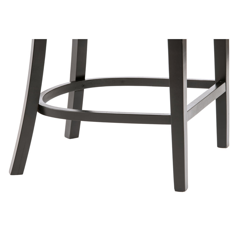Upholstered Counter Stool with Solid Wood Frame, Grey