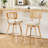 Uniondale Swivel Linen Upholstered 26.2'' Counter Stool with Rattan Cane Back and Solid Wood Frame-1654579958