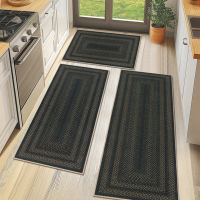 Machine Washable Kitchen Mat With Non-Slip Backing (Set Of 3)