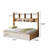 Andriena Full-size multifunctional bed with four storage drawers and  bookshelf, suitable for one person, in natural color