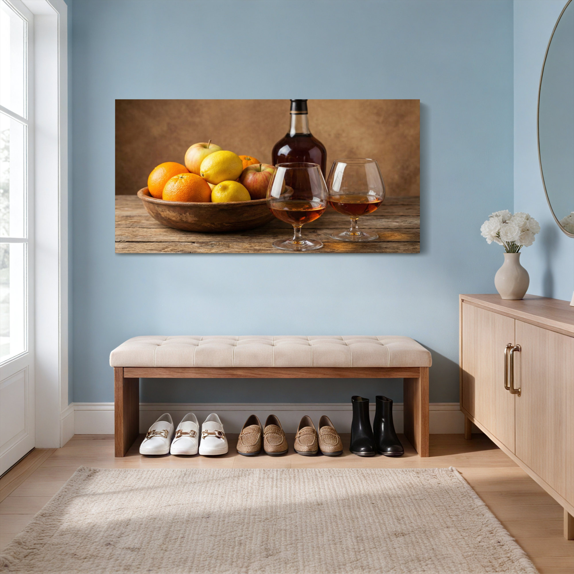 Winston Porter Fruit And Brandy Still Life Canvas Wrapped Wall Art Oil ...