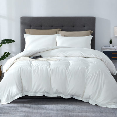 Washed Duvet Cover Set With Flange