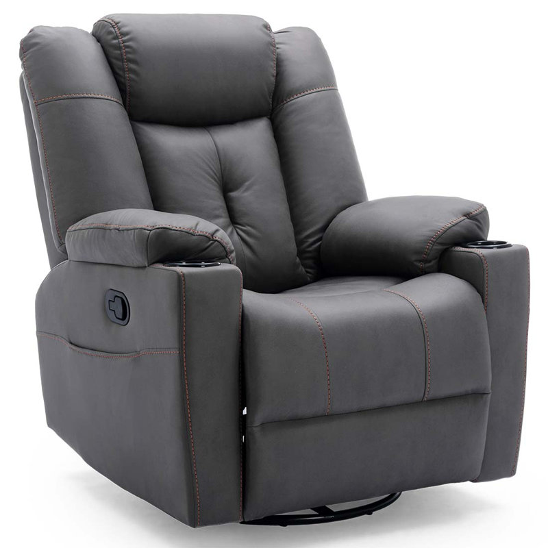 Henreitta Swivel Home Theatre Recliner, Charcoal