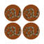 Serpent Blue Vegan Leather Round Coasters-1649097709