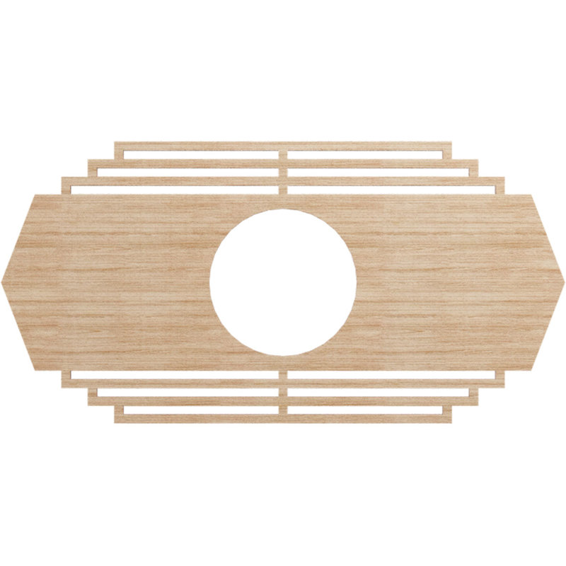 Médaillon de plafond en bois Chrysler, Aulne, H 15 po x l 30 po x P 0,25 po