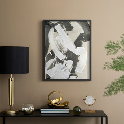 Ink Wash Gesture I Framed Print - Solid Wood