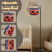  Arc Floor Lamp American Flag Watercolor Silhouette Palm Trees Tall Modern Standing Lamp LED Adjustable Linen Lampshade 3 Color Temperatures