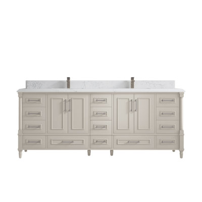 Aberdeen 84'' Double Bathroom Vanity with Quartz Top