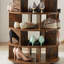 Commode d'appoint ronde en bois massif Rosalyn