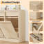 Armoire à ordures à double basculement double, rangement caché de 20 gallons, poubelle autoportante et panier à linge à l'épreuve des animaux de compagnie