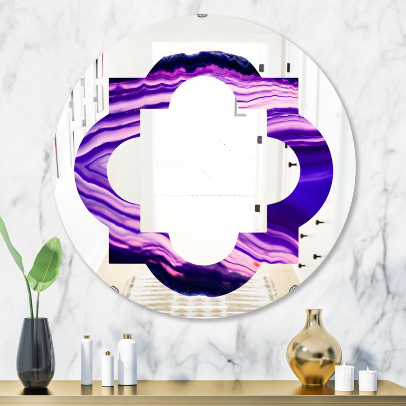 Miroir mural traditionnel sans cadre quadrilobe geode 4, H 23,6 po x l 23,6 po