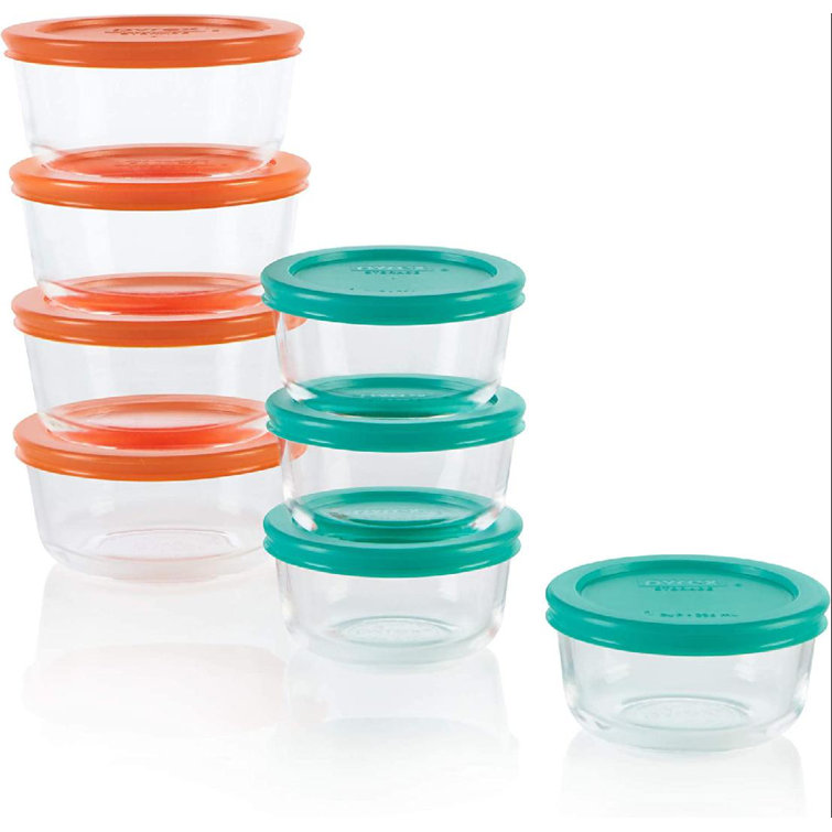 8 Piece 1 Cup Round Glass Storage