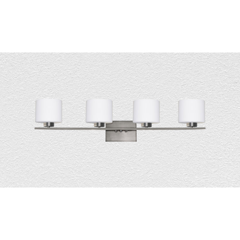 Éclairage pour salle de bain 4 lumières Monatuk, Acier satiné
