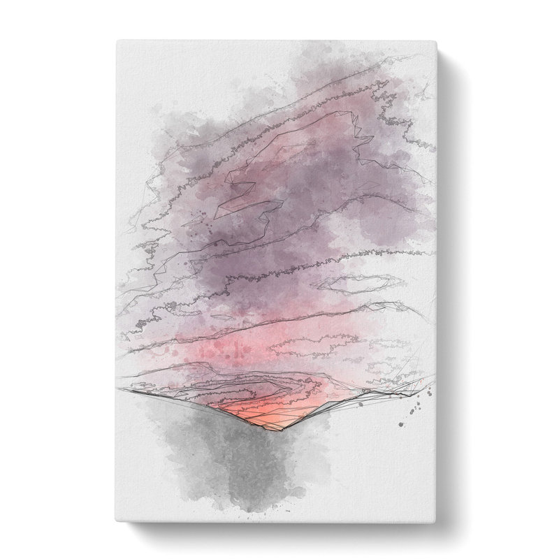 Setting Sun - Wrapped Canvas Drawing - Wrapped Canvas, 91cm H x 60cm W x 3cm D