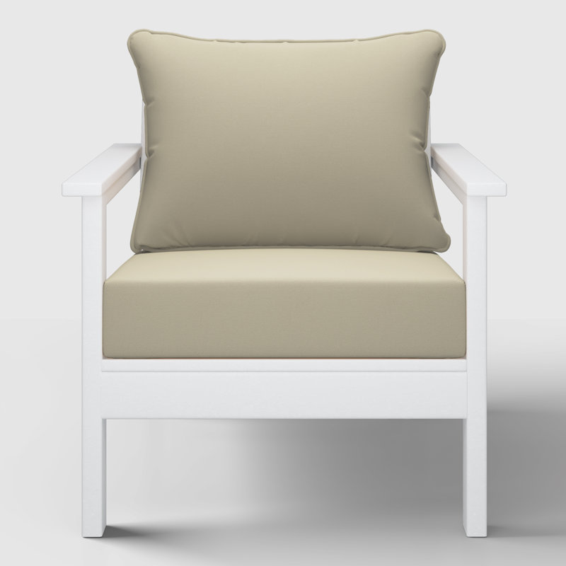 Chaise profonde avec coussins (ensemble de 2), Beige, Blanc