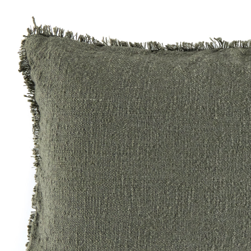 Tarbett Indoor/Outdoor Pillow Cover & Insert, Rectangular, Textured Olive