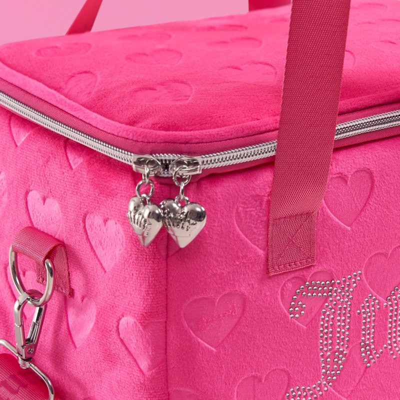 Juicy Couture Chill Couture Cooler Bag, Hot Pink Embossed Hearts