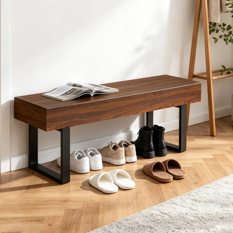 Banc 59 po en bois pour la chambre à coucher au bout du lit, bancs de table de cuisine d'intérieur de ferme, banc à chaussures moderne polyvalent pour le vestibule, espresso