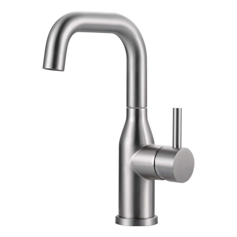 Stainless Steel Kitchen Faucet High Arc Bar Faucet With Supply Lines, Brushed Nickel