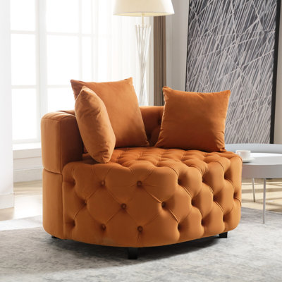 Siège d'appoint de 38 pouces de largeur - velours orange For Living
