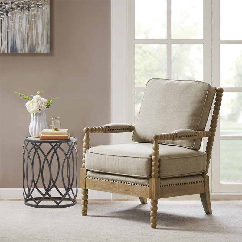 Fauteuil Accent, Brun, Beige