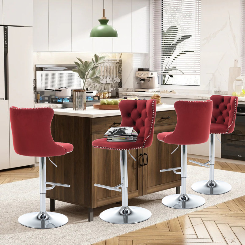 Tabouret pivotant à hauteur réglable Komara, Rouge