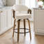Tabouret de bar pivotant à 360 ° de style Mid-Century moderne en noyer avec dossier courbé rembourré (ensemble de 4)-1189933074-1189933073