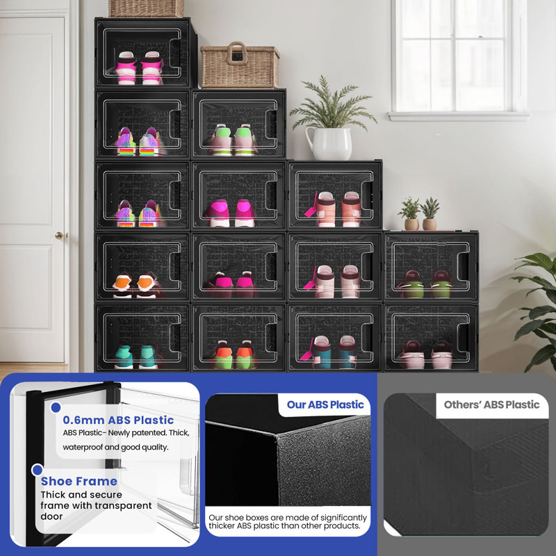 18 Pair Stackable Shoe Storage Box