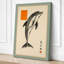 Leaping Dolphin Japandi - Wrapped Canvas-1196000630-1196000632