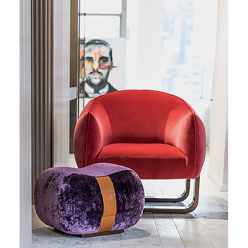 Milo Armchair, Cranberry/Chesterfield Velvet