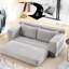 2 gris avec fonction convertible, mousse à mémoire de forme, structure en acier, tissu en velours côtelé, sans assemblage, idéal pour la détente à la maison et les petits espaces